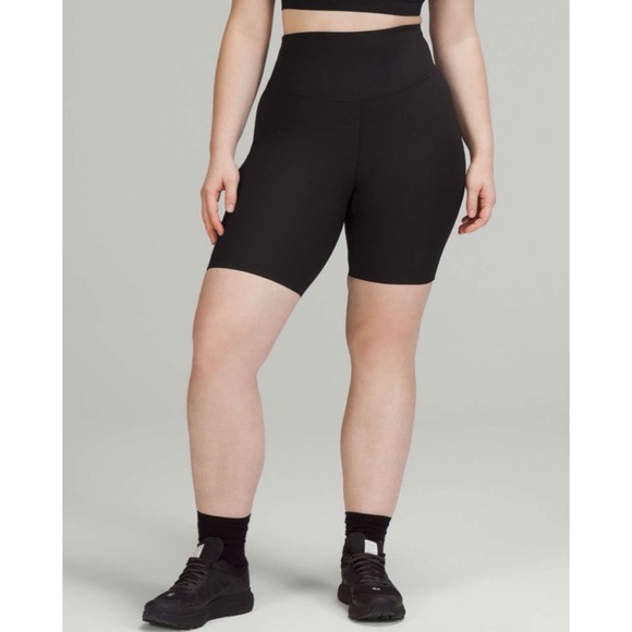 Lululemon Base Pace High-Rise Short 8” Ribbed Nulux Black 4 - Picture 2 of 7